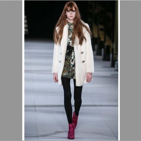 SAINT LAURENT Babies Glitter Ankle Boots - 37 - Picture 6 of 6